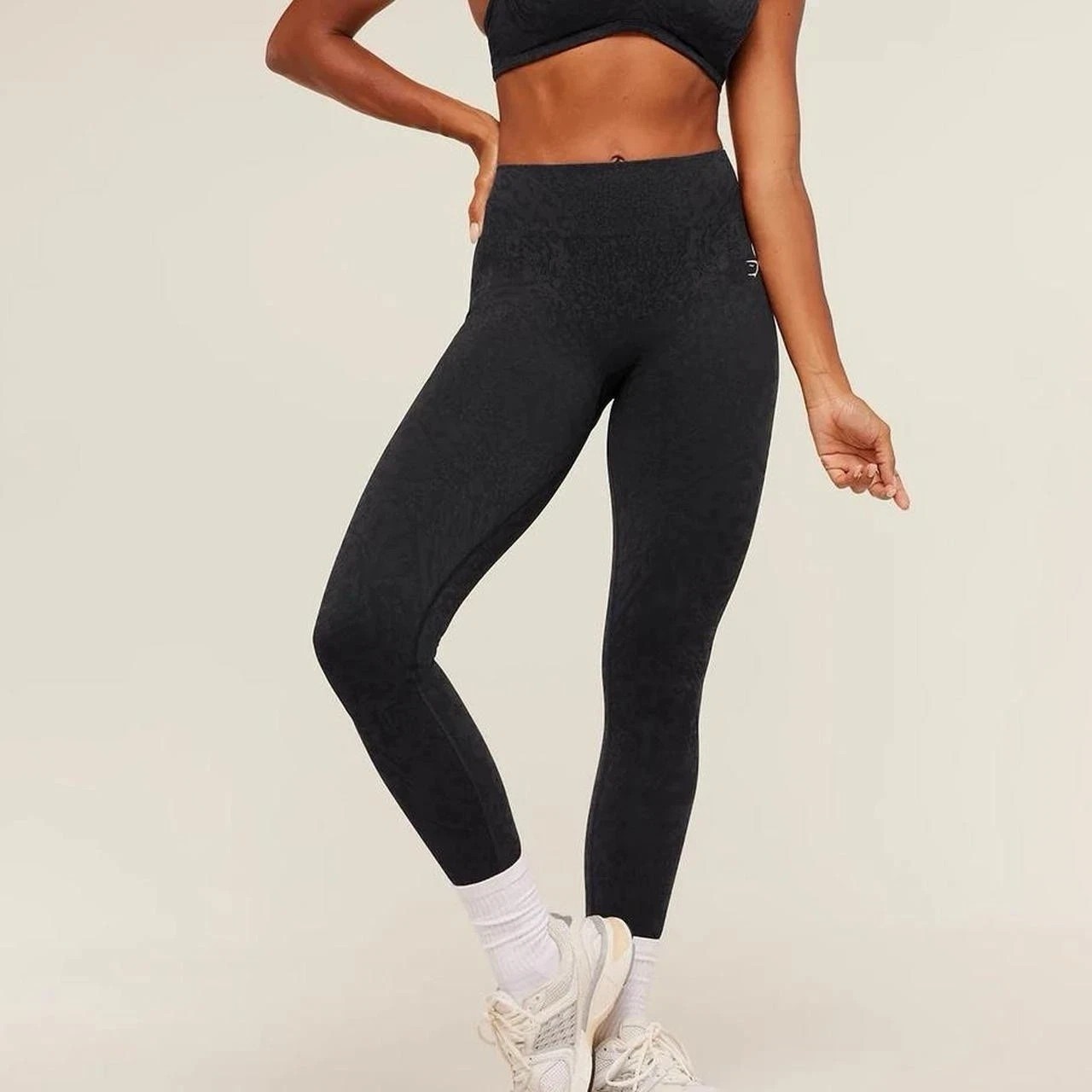 Gymshark Adapt X Whitney Black Animal Seamless Leggings Size Small